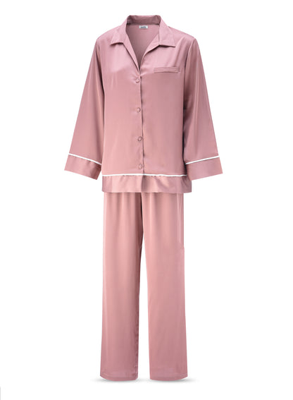 Satin Long Pajama Set-JL004