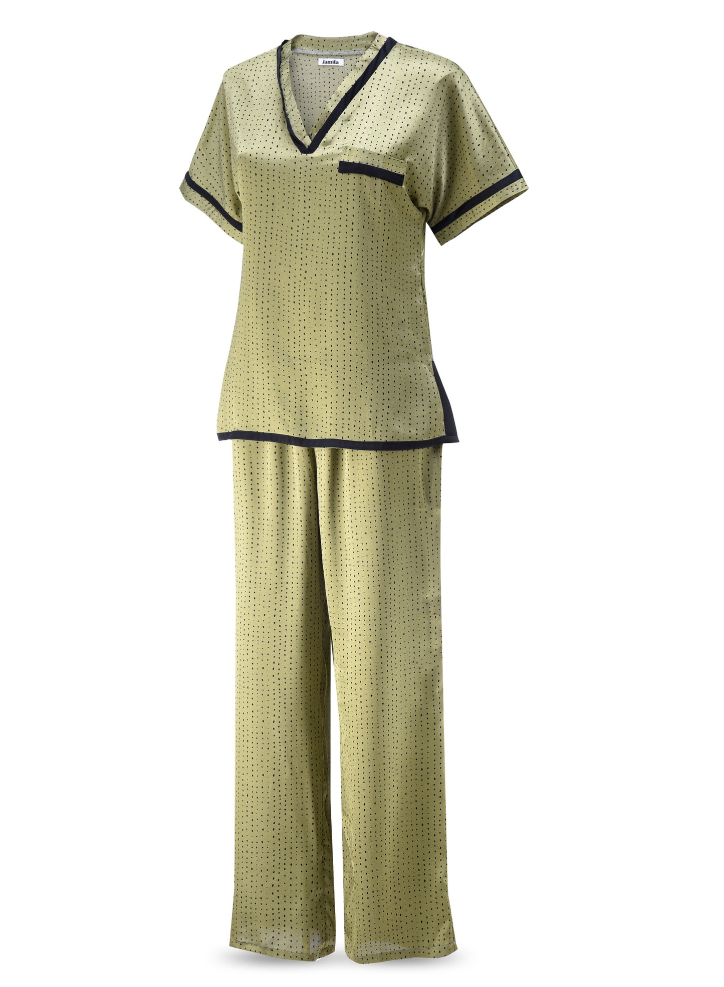 Satin Long Pajama Set-JL003